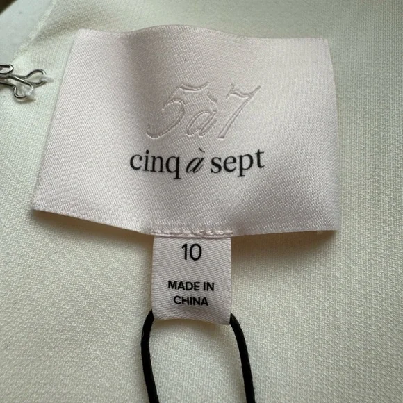 cinq à sept Ivory Label Detail Dress - Picture 8 of 9